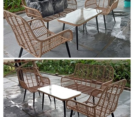Set Meja Rotan Sintetis untuk perumahan Tanari Serpong Curug Tangsel